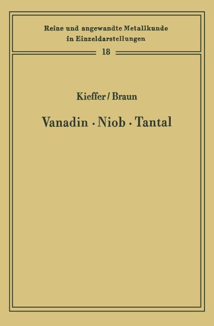 Vanadin Niob · Tantal - Richard Kieffer, Horst Braun