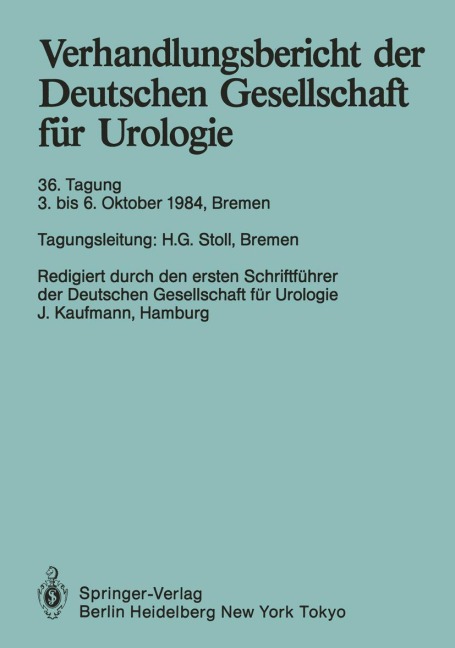 Verhandlungsbericht der Deutschen Gesellschaft für Urologie - 