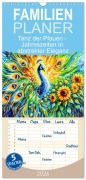 Familienplaner 2026 - Tanz der Pfauen - Jahreszeiten in abstrakter Eleganz mit 5 Spalten (Wandkalender, 21 x 45 cm) CALVENDO - Anja Frost