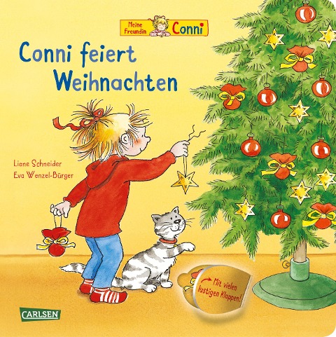 Conni feiert Weihnachten (Pappenbuch mit Klappen) - Liane Schneider