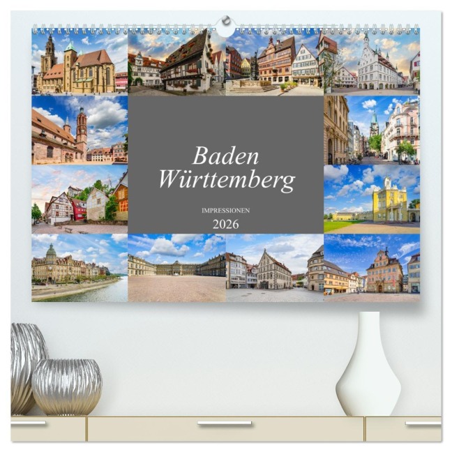 Baden-Württemberg Stadtansichten (hochwertiger Premium Wandkalender 2026 DIN A2 quer), Kunstdruck in Hochglanz - Dirk Meutzner