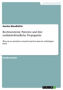 Cover-Bild zum Titel 'Rechtsextreme Parteien und ihre ausländerfeindliche Propaganda' von 'Sascha Wandhöfer'