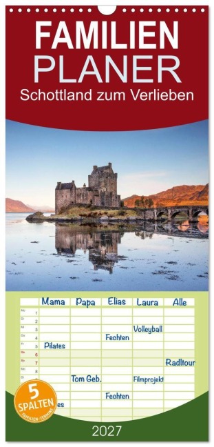 Familienplaner 2027 - Schottland zum Verlieben mit 5 Spalten (Wandkalender, 21 x 45 cm) CALVENDO - Anne Berger