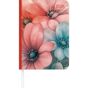 Lady Journal Flowers 2026 - Taschenkalender A6 (10,7x15,2 cm) - Weekly - 192 Seiten - Notiz-Buch - Termin-Planer - Alpha Edition - 