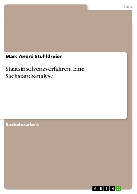 Staatsinsolvenzverfahren. Eine Sachstandsanalyse - Marc André Stuhldreier