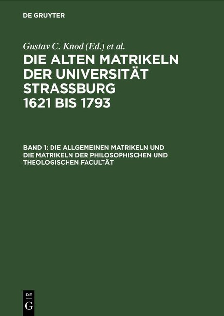 Die allgemeinen Matrikeln und die Matrikeln der Philosophischen und Theologischen Facultät - 