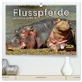 Flusspferde - gemütlich gefährlich (hochwertiger Premium Wandkalender 2024 DIN A2 quer), Kunstdruck in Hochglanz - Peter Roder