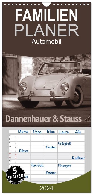 Familienplaner 2024 - Dannenhauer & Stauss mit 5 Spalten (Wandkalender, 21 x 45 cm) CALVENDO - Stefan Bau