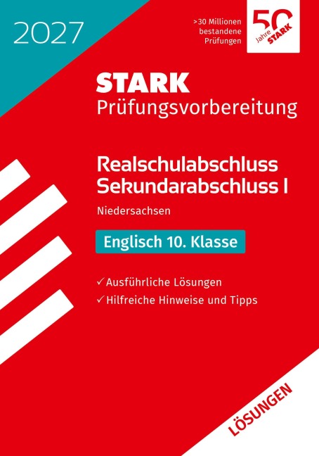 STARK Lösungen zu Englisch - Realschulabschluss 2027 Niedersachsen - Prüfungsvorbereitung - 