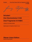 Cover-Bild zum Titel 'Drei Klavierstücke D 946 und Zwei Fragmente D 916B/C' von 'Franz Schubert'