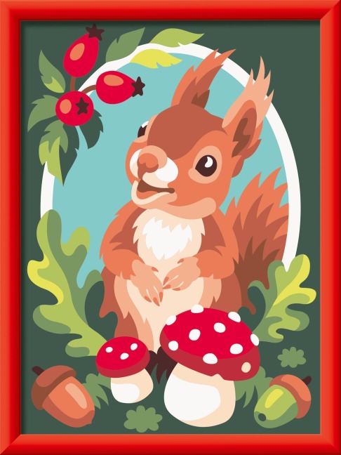 CreArt, Malen nach Zahlen mit Gips gießen - Liebes Eichhörnchen - 