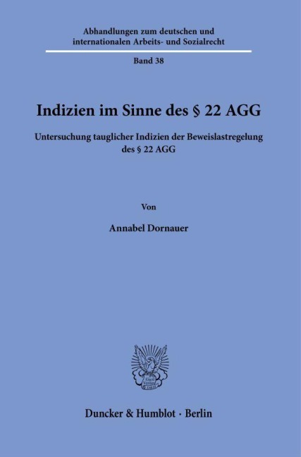 Indizien im Sinne des § 22 AGG - Annabel Dornauer