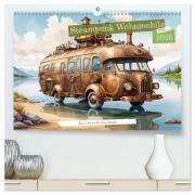 Cover-Bild zum Titel 'Steampunk Wohnmobile (hochwertiger Premium Wandkalender 2026 DIN A2 quer), Kunstdruck in Hochglanz' von 'Mythogalaxis Mythogalaxis'