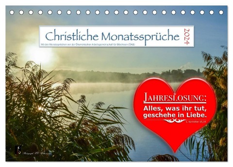 Christliche Monatssprüche 2024 (Tischkalender 2024 DIN A5 quer), CALVENDO Monatskalender - Photograph Hc Bittermann