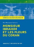 Cover-Bild zum Titel 'Monsieur Ibrahim et les Fleurs du Coran von Éric-Emmanuel Schmitt. Textanalyse und Interpretation mit ausführlicher Inhaltsangabe und Abituraufgaben mit Lösungen.' von 'Éric-Emmanuel Schmitt'