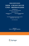 Cover-Bild zum Titel 'Ergebnisse der Chirurgie und Orthopädie' von 'Hermann Küttner, Erwin Payr'