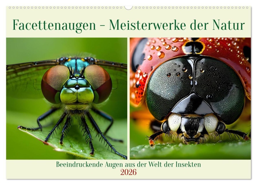 Facettenaugen - Meisterwerke der Natur (Wandkalender 2026 DIN A2 quer), CALVENDO Monatskalender - Claudia Kleemann