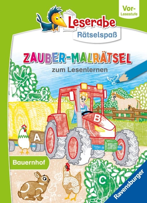 Ravensburger Leserabe Zauber-Malrätsel zum Lesenlernen: Bauernhof (Vor-Lesestufe), Malen auf Zauberpapier, Rätsel, Lesen lernen Vorschule, Rätselbuch ab 5 Jahre - Melinda Ronto