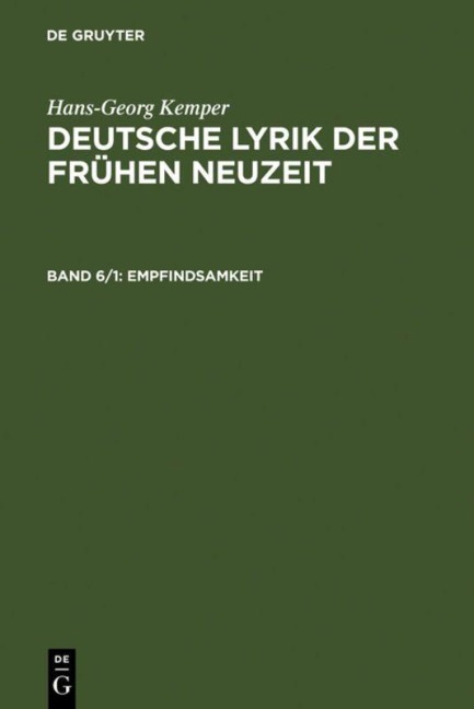 Empfindsamkeit - Hans-Georg Kemper