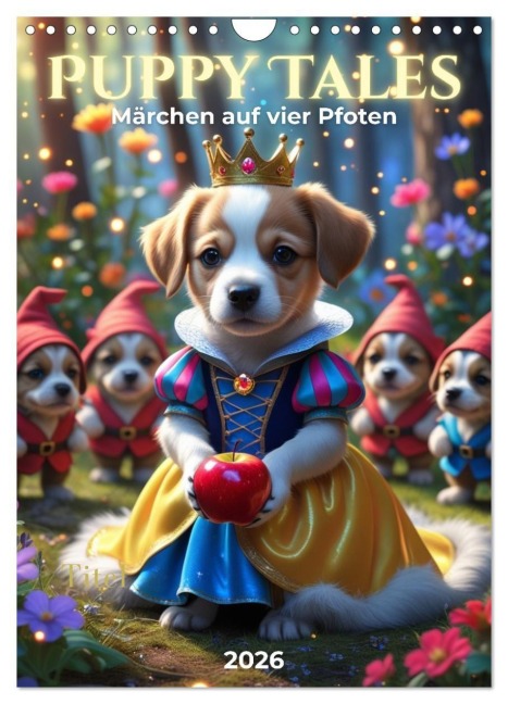 Puppy Tales - Märchen auf vier Pfoten (Wandkalender 2026 DIN A4 hoch), CALVENDO Monatskalender - Renaissance Soul