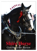 Cover-Bild zum Titel 'Shire Horse - Geschmückte Riesen (Wandkalender 2026 DIN A2 hoch), CALVENDO Monatskalender' von 'Elisabeth Stanzer'