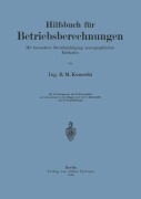 Cover-Bild zum Titel 'Hilfsbuch für Betriebsberechnungen' von 'Na Konorski'