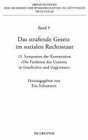 Das strafende Gesetz im sozialen Rechtsstaat - 