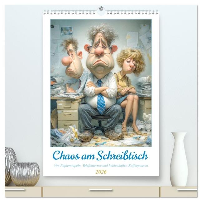 Chaos am Schreibtisch (hochwertiger Premium Wandkalender 2026 DIN A2 hoch), Kunstdruck in Hochglanz - Steffen Gierok-Latniak