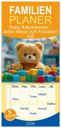 Familienplaner 2026 - Teddy Babykalender - Jeden Monat zum Knuddeln süß mit 5 Spalten (Wandkalender, 21 x 45 cm) CALVENDO - Mb Fotografie