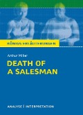Cover-Bild zum Titel 'Death of a Salesman - Tod eines Handlungsreisenden von Arthur Miller. Textanalyse und Interpretation mit ausführlicher Inhaltsangabe und Abituraufgaben mit Lösungen.' von 'Dorothée Leidig, Arthur Miller'