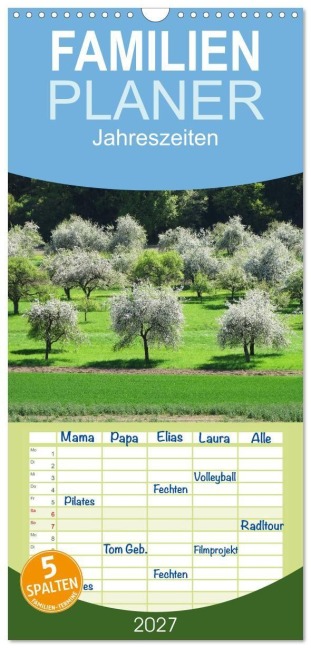 Familienplaner 2027 - Jahreszeiten mit 5 Spalten (Wandkalender, 21 x 45 cm) CALVENDO - Sergej Schmidt
