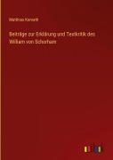 Cover-Bild zum Titel 'Beiträge zur Erklärung und Textkritik des William von Schorham' von 'Matthias Konrath'