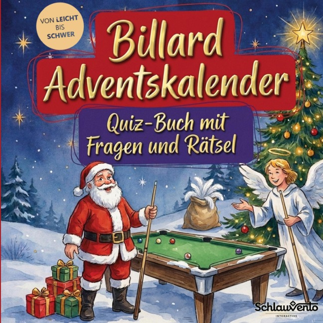 Billard-Adventskalender: Quiz-Buch mit Fragen und Rätsel - Schlauvento Interactive