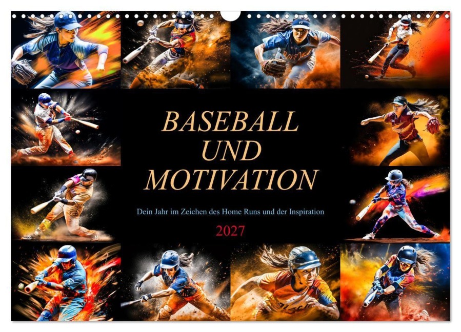 Baseball und Motivation (Wandkalender 2027 DIN A3 quer), CALVENDO Monatskalender - Dirk Meutzner