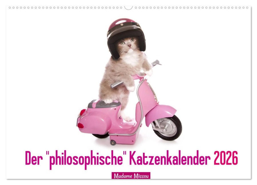 Der "philosophische" Katzenkalender 2026 (Wandkalender 2026 DIN A2 quer), CALVENDO Monatskalender - Madame Missou
