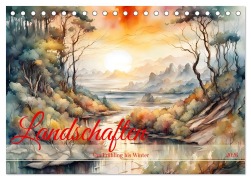 Cover-Bild zum Titel 'Landschaften Von Frühling bis Winter (Tischkalender 2026 DIN A5 quer), CALVENDO Monatskalender' von 'Dusanka Djeric'