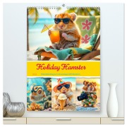 Cover-Bild zum Titel 'Holiday Hamster - Urlaubsfeeling pur mit sonnigen KI Hamstern (hochwertiger Premium Wandkalender 2026 DIN A2 hoch), Kunstdruck in Hochglanz' von 'Fred Schimak'