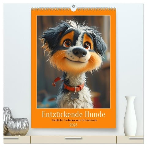 Entzückende Hunde. Liebliche Cartoons zum Schmunzeln (hochwertiger Premium Wandkalender 2025 DIN A2 hoch), Kunstdruck in Hochglanz - Rose Hurley