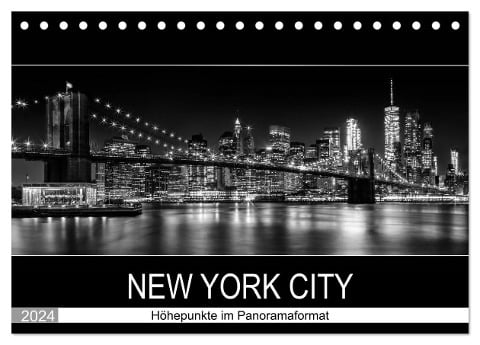 NEW YORK CITY Höhepunkte im Panoramaformat (Tischkalender 2024 DIN A5 quer), CALVENDO Monatskalender - Melanie Viola