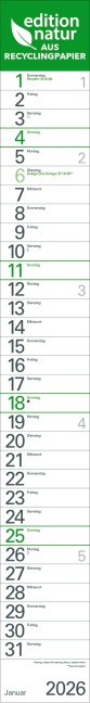 Streifenplaner Grün Recyclingpapier Edition Natur 2026 - 