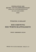 Cover-Bild zum Titel 'Die Ordnung des Wirtschaftslebens' von 'Werner Sombart'