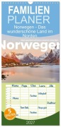 Cover-Bild zum Titel 'Familienplaner 2027 - Norwegen - Das wunderschöne Land im Norden. mit 5 Spalten (Wandkalender, 21 x 45 cm) CALVENDO' von 'M. Scott'