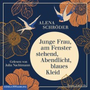 Cover-Bild zum Titel 'Junge Frau, am Fenster stehend, Abendlicht, blaues Kleid' von 'Alena Schröder'