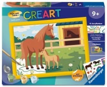 Cover-Bild zum Titel 'CreArt, Malen nach Zahlen Kinder - Pferdemama und Fohlen' von ''