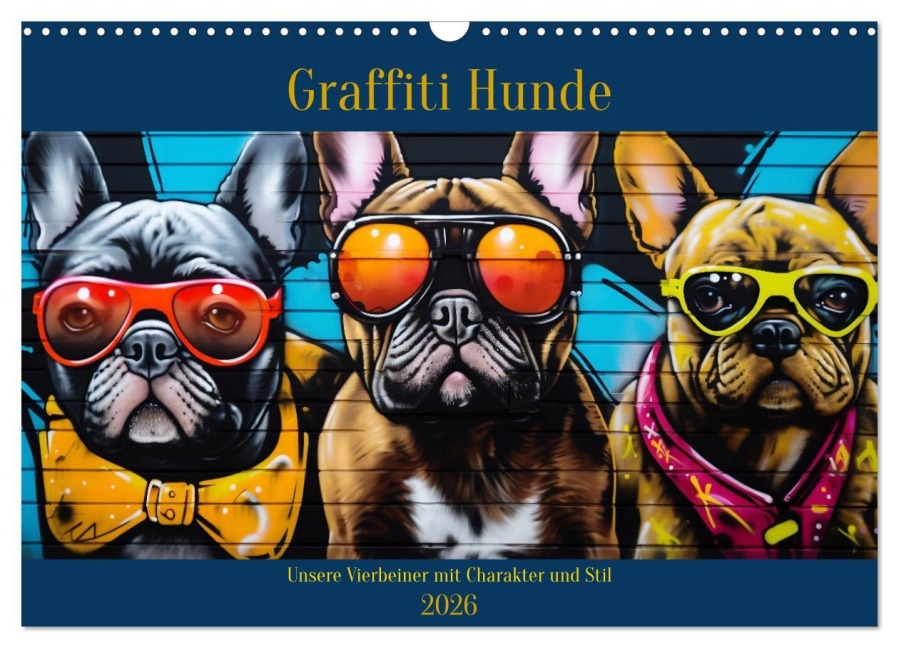 Graffiti Hunde (Wandkalender 2026 DIN A3 quer), CALVENDO Monatskalender - Daniela Tapper