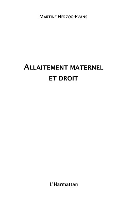 Allaitement maternel et droit - Martine Herzog-Evans