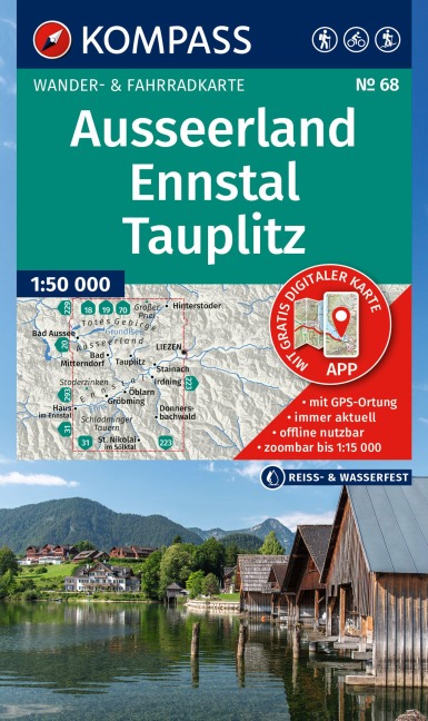 KOMPASS Wanderkarte 68 Ausseerland, Ennstal, Tauplitz 1:50.000 - 