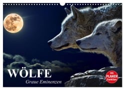 Cover-Bild zum Titel 'Wölfe. Graue Eminenzen (Wandkalender 2026 DIN A3 quer), CALVENDO Monatskalender' von 'Elisabeth Stanzer'