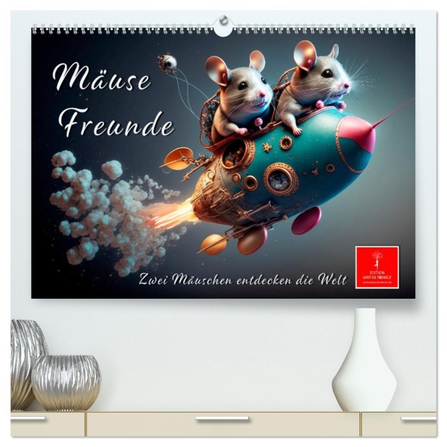 Mäuse Freunde (hochwertiger Premium Wandkalender 2026 DIN A2 quer), Kunstdruck in Hochglanz - Peter Roder