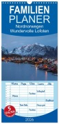 Cover-Bild zum Titel 'Familienplaner 2026 - Nordnorwegen - Wundervolle Lofoten mit 5 Spalten (Wandkalender, 21 x 45 cm) CALVENDO' von 'Nick Wrobel'